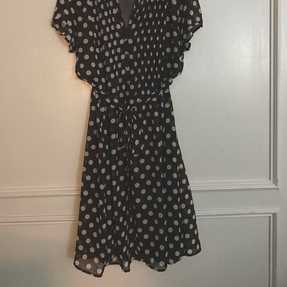 Brown polka dot dress